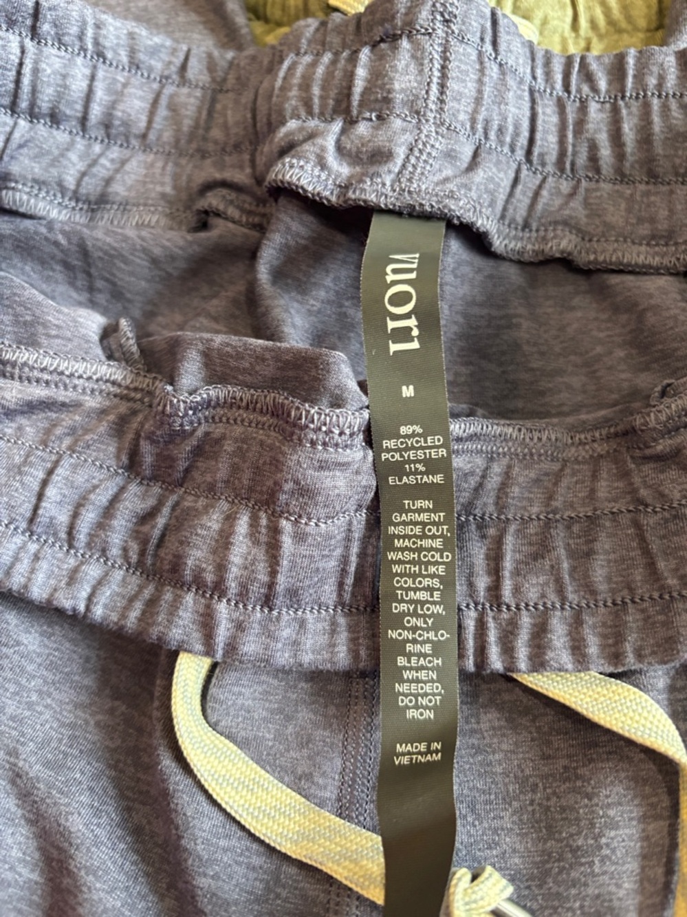 Vuori Three-Pack Pull-On Jogger Pants in Olive, Purple and Beige - Picture 6 of 7